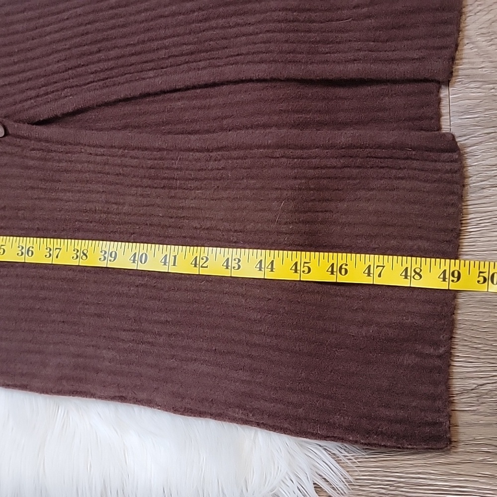 Abercrombie & Fitch Brown Long Sleeve Ribbed Wool Blend Midi Dress - Picture 10 of 11